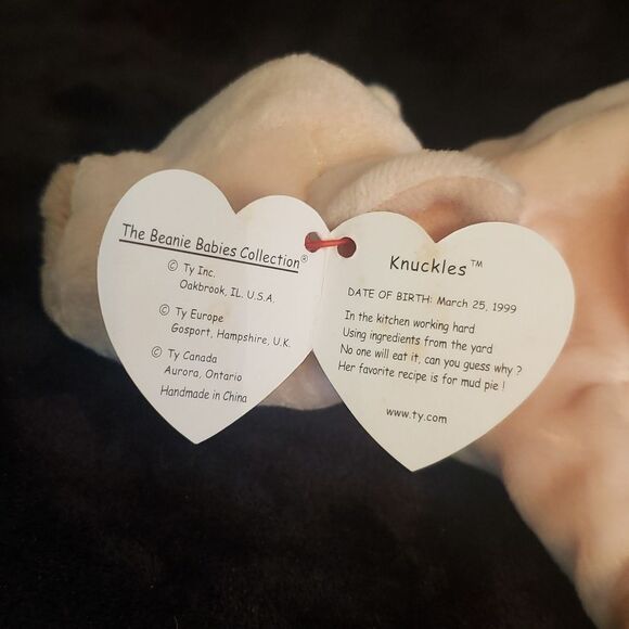 Vintage 1999 Ty Beanie Baby KNUCKLES the Pig - Picture 8 of 8